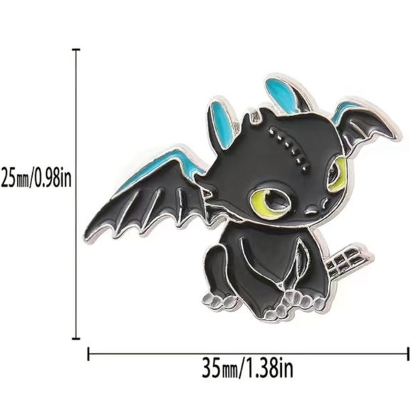 3/$15 Baby Toothless How To Train Your Dragon Enamel Pin Brooch - Picture 4 of 6